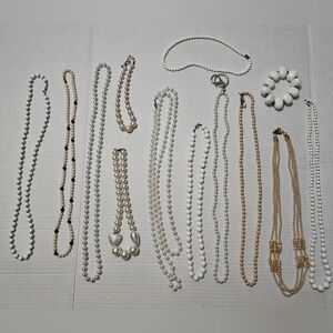 Pearl Jewelry Bundle of Costume Jewelry and Possible Real Pearls